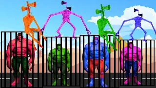 Team Giant Siren Head & Top SuperheroTeam VS Batman, Spiderman, Hulk and Iron Man. HULK FUNNY Dance