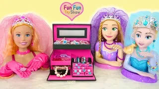 Princess Big Barbie : Jewelry box & Jewelry for Kids Boneka besar Grandes poupées Caixa de jóias