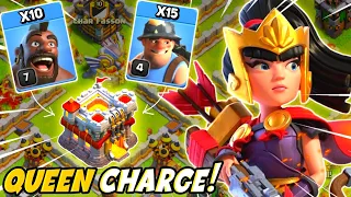 TH11 Queen Charge Hybrid Attack Strategy 2024 | Coc Hybrid Attack Th11 (Clash of Clans)