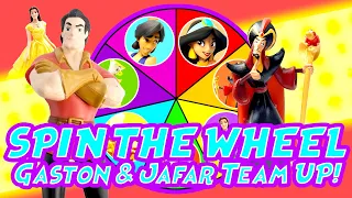 Aladdin & Beauty and the Beast Spin the Wheel Game to Rescue Belle! W/ Princess Jasmine & Genie