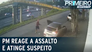 PM de folga reage a assalto e mata criminoso em SP | Primeiro Impacto (09/06/23)