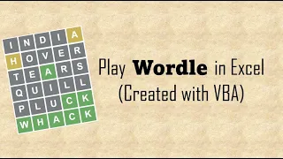 Play Wordle in Excel Unlimed number of times (Created using VBA)