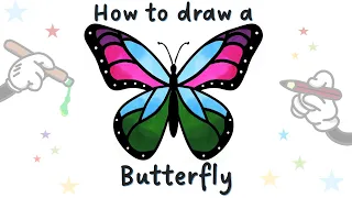 How to draw a Butterfly | Happy Fingers Kids Art