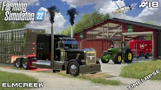 Transporting COWS with Peterbilt 389 and feeding COWS | Elmcreek | Farming Simulator 22 | Episode 18