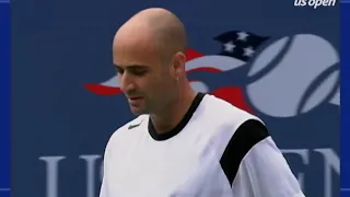 Federer Agassi Court Level (2004 US Open)