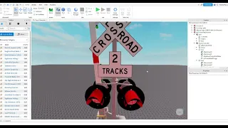 Building A Railroad Crossing Timelapse In Roblox Studio!