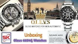 Olevs 6654G Chronograph Luxury Automatic Mechanical Watches | Unboxing - S.K Electronics