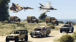 The Fighter Jets Attack on Military Convoy | GTA 5
