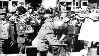 Civilians of a town, Weimar on a forced visit to the Buchenwald concentration cam...HD Stock Footage