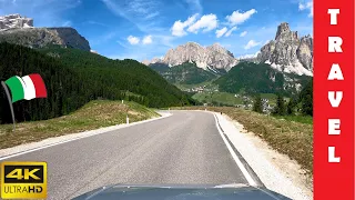 Driving in Italy 5: Campolongo Pass (Pieve - Arabba - Corvara) 4K 60fps