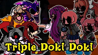 FNF | Triple Doki Doki | Cover Triple Trouble | Sonic.Exe X Doki Doki Takeover! | Mods/Hard |