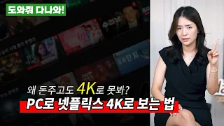 왜 돈주고도 4K로 넷플릭스 못봄? PC로 넷플릭스 4K로 시청합시다! [도와줘다나와]