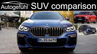 Mercedes GLE Coupé 53 AMG vs BMW X6 M50i vs Audi SQ8 vs Porsche Cayenne Turbo Coupé comparison SUV