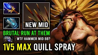 How to Play Mid Bristleback with Hammer 1v5 Quill Spray Spam Tank Everything Dota 2