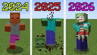 minecraft physics in 2024 vs 2025 vs 2026