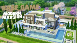 Base Game Modern Mansion | The Sims 4 Speed Build