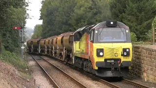 First class 70 on the Esk Valley line, new track relay to Whitby.