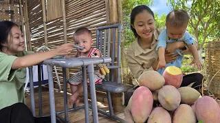 16 Year old single mother: Make a children's dining table with a water pipe, Harvest giant mangoes.