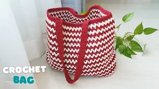 Super Easy Crochet Tote Bag | Zig Zag Crochet Pattern Free | ViVi Berry Crochet