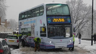 Pushing A Bus Out Of The Snow | Sheffield Buses | Winter 2021