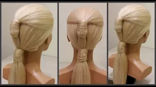 Быстрая красивая прическа на длинные и средние волосы.легко сделать.Fast and beautiful hairstyle.