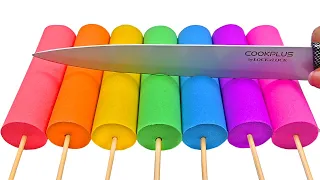 Satisfying Video | How To Make Rainbow Skewered Candy with Kinetic Sand Cutting ASMR #325