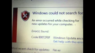 How To Fix Windows Update Error Code 80072F8F Windows Update encountered an unknown error