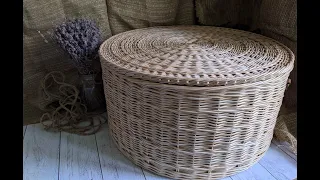Плетение крышка с внутренним бортиком Weaving cover for the box. Paper weaving basket