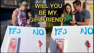 Millionaire Giving away free iphone 15 but only ONE girl said YES!