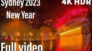 4K HDR - Sydney New Year 2023 (the best camera angle view) Live midnight! FULL VIDEO