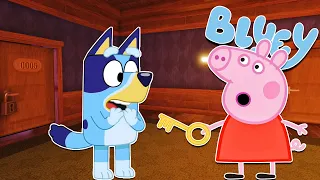 BLUEY y PEPPAPIG CONOCEN el HOTEL de DOORS 👁️ | Las Aventuras de BLUEY en ROBLOX!