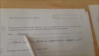 ВПР  Русский язык  6 класс  Образец 2022 год