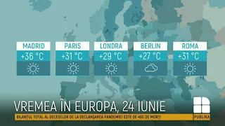 Cum va fi vremea mâine, 24 iunie, şi câte grade vor indica termometrele