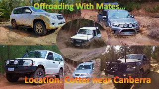 Offroading With Mates - Steep hill, ruts and muddy 4x4 sections - Cotter
