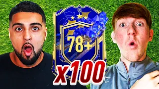 100 TOTY UPGRADE PACKS BUT THE LOSER DISCARDS THEM ALL