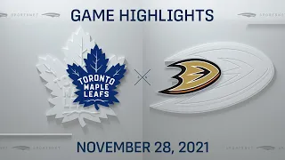 NHL Highlights | Maple Leafs vs. Ducks - Nov. 28, 2021