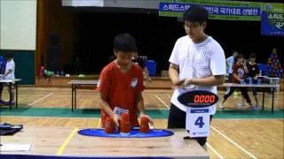 Doubles Sport Stacking World Record 6.281 (Jae Ho Jung & Si Woo Kim)