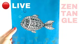 🔴  LIVE Easy ZENTANGLE patterns for beginners 2020