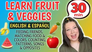 Toddler Learning | Learn Fruit & Vegetables | Aprende Frutas Y Verduras