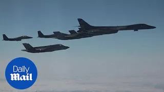 US flies B-1B supersonic bomber aircraft over South Korea - Daily Mail