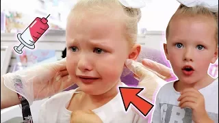 SHOCK SURPRISE! - 5 YEAR OLD GETS HER EARS PIERCED FOR THE FIRST TIME! #EMOTIONAL