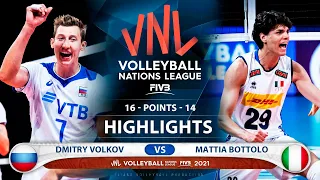 Russia vs Italy | VNL 2021 | Highlights | Dmitry Volkov vs Mattia Bottolo