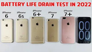 iPhone 6 vs iPhone 6s vs iPhone 6 Plus vs iPhone 7 vs 7 Plus Battery Life Drain Test in 2022 🔋
