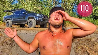 Truck Camping & TROUT Fishing In 110 Degree HEAT!