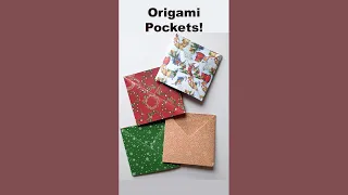 How to Make Origami Pockets for Journals                                #shorts #journaling #origami