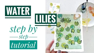 Water Lily Pads watercolor painting for beginners I  Watercolor tutorial