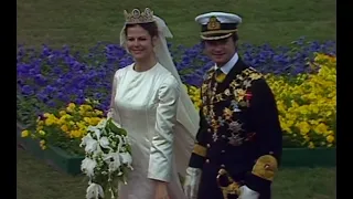 Roal wedding: King Carl XVI Gustaf of Sweden marrying Silvia Sommerlath in 1976