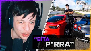 ARUAN REAGE A O GRANDE RACHA - FERRARI VS NISSAN GTR DE 700 CV (RENATO GARCIA) - Cortes do Aruan