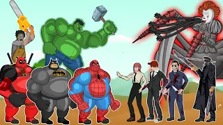 DEVIL CHAINSAW MAN Makima Team, Team Hulk VS Fat Superheroes Evolution. Compilation Animation.