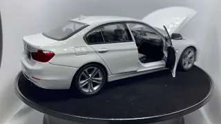 BMW 335i (F30) saloon in white, 1:24 scale diecast model car from Welly, W24039W